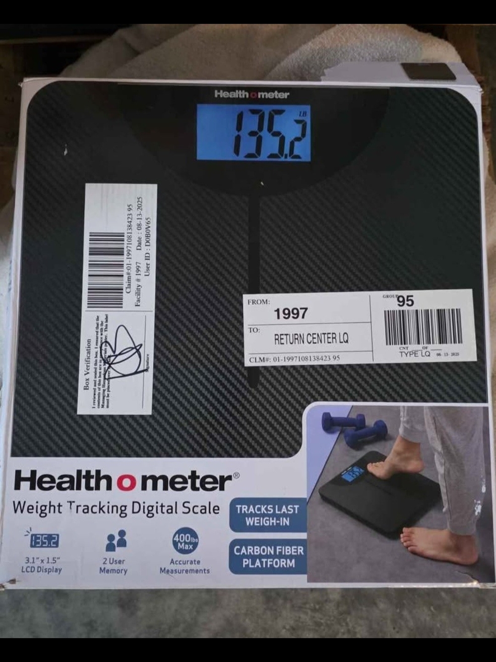 Black Digital Weight Tracking Bathroom Scale